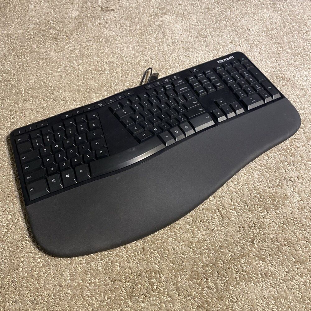 Microsoft 1878 LXM-00001 Ergonomic Wired USB Keyboard Split Tested Working